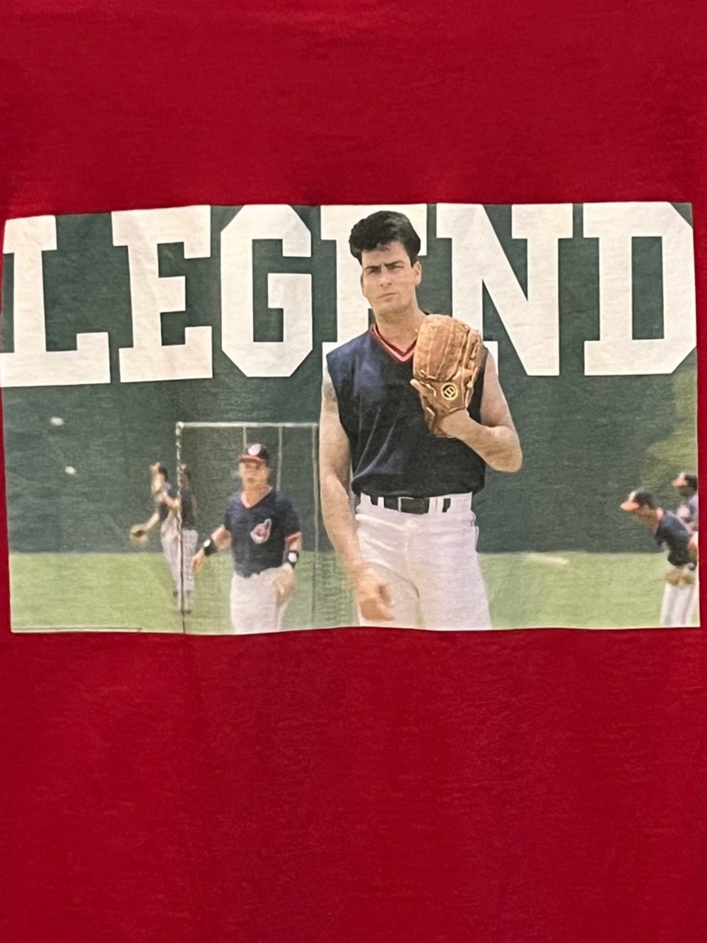 Old Row Legends Wild Thing Rick Vaughn Major League Pocket Tee Size Large - Picture 2 of 7